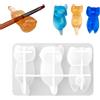 Gosknor Stampo in Silicone per Gatti Carini 3D, Stampo per Ciondolo Portachiavi a Forma di Gattino Stampo in Resina Epossidica per Carini 3D Ricordi per Animali Domestici Artigianato