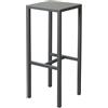milani home - sgabello alto da bar in metallo antracite, 30 x 30 cm h 75 cm, per bancone e dehor