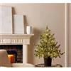 EDG Enzo de Gasperi Albero di Natale Pino Argentato con Vaso e 240 luci LED H90xD85 cm