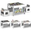 COSTWAY 4 in 1 Set Tavolo e 2 Sedie per Bambini 3+ Anni (Grigio e Bianco)