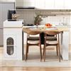 Lekvvied Isola cucina con ruote, tavolo da pranzo allungabile con piano pieghevole, tavolo da bar con prese multiple e ganci, divisorio regolabile, per cucina e sala da pranzo, bianco