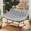 COSTWAY Poltrona Dondolo a 2 Posti, Sedia Relax Ergonomica con Cuscino (Grigio)