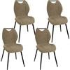 WAFTING Set di 4 sedie da pranzo imbottite, marrone