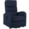 POLTRONE ITALIA Poltrona televisiva elettrica senioren 2 motori poggiapiedi regolabile indipendentemente kit a 4 ruote sedile indeformabile poltrona relax blu
