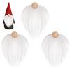 LUYANFX 3 Pezzi Barba di Gnome Natalizia in Pelliccia Sintetica Pre-Tagliata con Sfere di Legno per Naso di Gnome -Soffice da Gnomo Pretagliata per Artigianato Fai Da Te, Decorazioni di Natale (Bianco)
