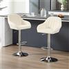 Orirsnug Set di 2 Sgabelli da Bar in Velluto con Braccioli, Beige | Sgabelli Alti Moderni Imbottiti con Schienale, Regolabili e Girevoli, Per Cucina,Bar,Bancone