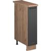 Vicco Armadio cucina dispensa alto Fame-Line, Grigio scuro/Rovere dorato, 20 cm, PL Rovere, per la combinazione con altri moduli della serie Fame-Line