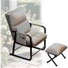 DPLWJPP Poltrona con Braccioli con Cuscini Imbottiti Poltroncina Pieghevole Poltrona Imbottita con Schienale e Braccioli Poltrona per Camera da Letto,Salotto e Ufficio,Grey