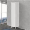 Inbagno Armadio Portascopa da 40 cm, Linea Way, 1 Anta Reversibile, Colonna Bagno Slim con 3 mensole Interne (Bianco Lucido)