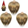LUYANFX 3 Pezzi Barba di Gnome Natalizia in Pelliccia Sintetica Pre-Tagliata con Sfere di Legno per Naso di Gnome -Soffice da Gnomo Pretagliata per Artigianato Fai Da Te, Decorazioni di Natale (Marrone)