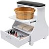NadineDutol Allargare poggiapiedi | Beauty Salon Rolling Trolley | Sgabello pedicure | poggiapiedi tavolo manicure con 4 ruote e 1 cassetto, pediluvio spa portatile trolley cart per pediluvi (nero)