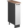 Vicco Armadio cucina dispensa alto Fame-Line, Bianco rustico/Antracite, 20 cm, PL Rovere, per la combinazione con altri moduli della serie Fame-Line