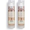 Revolution Beauty London Makeup Revolution, IRL Filter, Fondotinta Longwear, Copertura da media a totale, Finitura opaca, Durata 16 ore, F8, Toni della pelle da medi a scuri, 23ml (Confezione da 2)