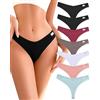 FINETOO Mutandine Sexy da Donna, in Cotone, Traspirante, a Vita Bassa, 7 Pezzi - - Small-Medium
