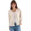 Cecil Giacca Aperta da Donna 3230393, Tinta Unita, con Maniche a 3/4, Confezione da 1 Pezzo, Beige Perla, L