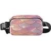 ISAOA Marsupio a tracolla alla moda marsupio con cinturino regolabile Dream Pink Gold Dragon Scale per allenamento, shopping, viaggi, escursionismo