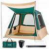 VEVOR Tenda da Campeggio, Tenda Gonfiabile per 4 Persone con Pompa Ricaricabile, Tubo Aria in TPU e 5 Finestre in Rete, Portatile, Impermeabile con Borsa Trasporto, Colore Verde, per Gite e Vacanze