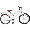 Ordellia Bicicletta per bambini da 22 pollici, bianca, in acciaio, da 7 a 12 anni, con parafango, campanello, cavalletto e catarifrangenti, 1 marcia, per tutti i giorni, tempo libero e viaggi sicuri