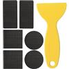 Générique Trampolino Patch Repair Kit, Trampolino Net Tape, Shape Patches with Scraper, Durable Adhesive Solution for Holes in Garden Equipment, Bounce Park Nets, Sports Gear, Outdoor Play Areas
