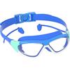 Generic Occhialini da nuoto per bambini - Occhialini da nuoto per bambini con tappi per le orecchie, antiscivolo, anti-UV, anti-appannamento, a prova di perdite, vestibilità aderente per protezione