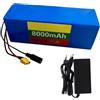 GAOZITAIGZ Batteria Da 36V 8Ah, Pacco Batteria Al Litio Per Bicicletta Elettrica Con Caricabatterie, Batteria Agli Ioni Di Litio Impermeabile Per Monopattino Elettrico E Go-Kart (36V 8AH),XT60