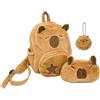 Generisch Morbido zaino in peluche, con scomparto per monete, zaino da viaggio con ciondolo e tracolla regolabile, per donne, bambini, studenti, viaggi, università e