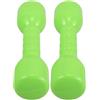 AKOOSY Set di 2 Manubri in Abs Colore Verde Chiaro, Design Ergonomico per Esercizi di Fitness e Attività Sportive a Casa, per Piccoli