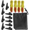 Domary Confezione da 10 Clip per Tende Resistenti con Viti a Testa Zigrinata Dentate e 4 Tiranti Riflettenti per la Copertura del Telo della Barca della Tenda da Sole (Rossa)