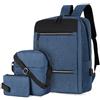 Generic Zaino per computer portatile, da lavoro, con tracolla e borsa, 3 borse per scuola, viaggi d'affari, zaino da trekking per bambini, Blu, Taglia unica