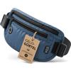 Powerly Pro Gear Marsupio unisex con protezione RFID, antifurto, impermeabile, tracolla regolabile da 44,5 a 79,5 cm, 2 modalità di trasporto, per viaggi, sport, festival, attività all'aperto, blu