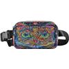 ISAOA Marsupio a tracolla alla moda marsupio con cinghia regolabile Dream Cute arte psichedelica con gatti per allenamento, shopping, viaggi, escursionismo