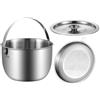 Générique Camping Pot, Vasetto da cucina grande, Lid and Handle, Heavy-Duty Kitchen Cookware, Portatile Tableware Accessory for Travel BBQ Fishing Hunting Picnic Oil Storage Home Meal Prep