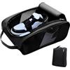 Generisch Borsa per scarpe da golf da uomo, unisex, impermeabile, traspirante, organizer con cerniera, custodia per scarpe da donna, bowling, calcio, basket, palestra, sport, viaggi, attività all'aperto, Nero