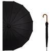 Generic CFWSHJ Ombrello da Golf con Impugnatura a J, Apertura Automatica, Antivento, 40 Pollici, Classico, ventilato, per Pioggia e Vento, con Bastone, Ombrello da Esterno(C)