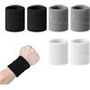 Elegance-go Polsini Tergisudore,6 Pezzi Polsino Sweatband Sportivo Polsino Sportivo Morbido Cotone Addensato Fasce da Polso Sportive Elastici da Donna e Uomo per Basket Palestra Fitness Tennis(8x8 cm)