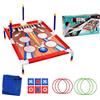 SZLIFE Set di Giochi di Lancio 3 in 1 per Bambini, Giochi da Esterno e da Giardino Interattivi, Gioco di lancio con sacchetti di sabbia e anelli, motivo da bowling
