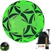 PONGH Pallone da calcio luminoso, misura 5, si illumina al buio, con pompa, fluorescente per attività all'aperto, per giochi notturni, allenamento, sport, per adulti