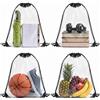 Dexpally 4 zaini trasparenti con coulisse, impermeabili e regolabili, per scuola, palestra, viaggi, spiaggia, nuoto, festival, 42 x 33 cm