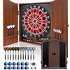 WIN.MAX Freccette Elettronico, Set di Armadio Decorativo Bersaglio Freccette Offre 34 Giochi per un Massimo di 8 Giocatori tra cui 12 Frecce a Punta Morbid (Nero)