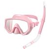 Generisch Accessori per immersioni e snorkeling, set con boccaglio in silicone, maschera con guarnizione in silicone, attrezzatura panoramica per sport acquatici, gite in spiaggia, attività subacquee
