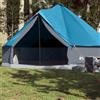 Ziaphsol Tenda Familiare Tipi 8 Persone Blu Impermeabile Rivestimento PU 410x410x250cm con Attacco E 3 Tasche Borsa per Campeggio e Festival