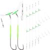 DONQL 5 pezzi di rig da pesca in mare, pre tie flapper rig per spiaggia casting pesca da riva, Deep Drop Snapper Rig Surf Cut doppio gancio sbattendo canne da pesca per suola, pesce persico rosso, 5