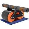 LAPONO Ruota Addominali Ab Roller Rotella,Wheel Rullo Rimbalzo Automatico e Doppia Ruota con Tappetino per Allenamento di Base Multifunzione Attrezzi Palestra Casa Esercizi Di Rollout Abs (Rosso)