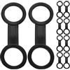 JEWEDECO Clip e Facile da Trasportare in Silicone Nero 10 Pezzi per Maschera da Snorkeling Accessorio Sub Previene Distacco Accidentale per attività di Immersione