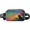 ISAOA Marsupio a tracolla alla moda marsupio con cinghia regolabile Dream Cat albero colorato per allenamento, shopping, viaggi, escursionismo