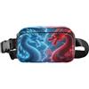 ISAOA Marsupio a tracolla alla moda marsupio con cinturino regolabile Dream Blue Red Dragon Showdown per allenamento, shopping, viaggi, escursionismo