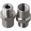 FUANA Coppia di adattatori per pedali in acciaio inox 304 per bicicletta, converte pedali da 1/2 pollici a pedivelle da 9/16, estensore offset da 20 mm, argento