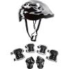 Generisch Set di 7 protezioni per skateboard, cuscinetti di sicurezza per bambini per skateboard e ciclismo, protezioni regolabili per gomiti, ginocchia e polsi con design di ventilazione per Balance Bike