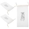 VINTORKY Set 3 Pezzi Borsa per Scarpe da Danza in Lanuggine Bianco con Coulisse, Facile da Pulire per Ballerine Principianti per Conservare e Proteggere le Scarpe