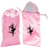HEALSOPTHY Borsa per Scarpette da Danza in Raso Rosa 2 Pezzi Chiusura a Coulisse Leggera e Compatta per Conservare Scarpe da Balletto